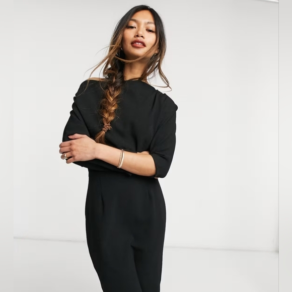 ASOS Dresses & Skirts - ASOS DESIGN fallen shoulder midipencil dress in black
